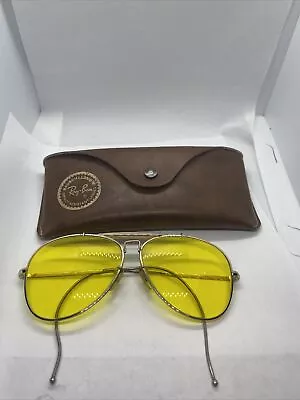  Vintage Bushnell Aviator Shooting Glasses Yellow-   Bausch & Lomb W/ Case  • $80