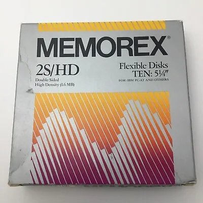 Memorex 2S/HD Flexible Floppy Diskettes (10) 5 ¼” Double Sided • $16.17