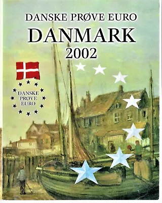 DANMARK  2002 EURO  Probe UNC Set Of 8 Coins In Folder  • $19.40