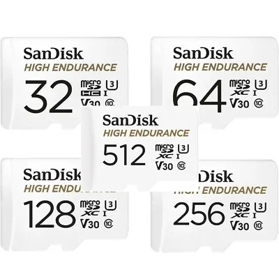 SanDisk 32GB 64GB 128GB 256GB 512GB High Endurance MicroSDXC SDHC Card W/ada LOT • $9.99