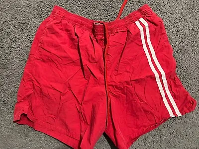 Speedo Shorts Men Medium Red Swim Trunk Beach Mesh Lined Waterproof Pocket 90s • $9.95