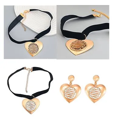 $12.19 • Buy Gold Silver Heart Choker Design  Zara Dup Collar Choker Statement Necklace