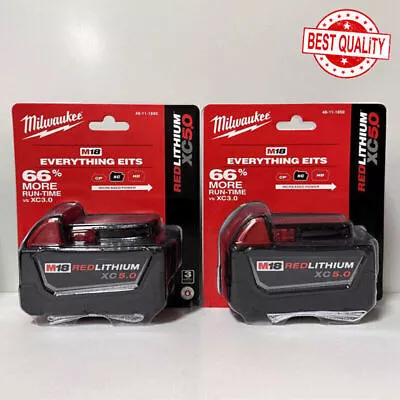 Milwaukee  18V 48-11-1850 5.0 AH Batteries M18 XC18 48-11-1850 Battery 2-Pack US • $92