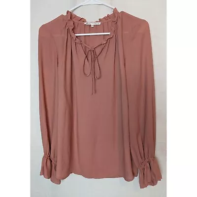 Violet + Claire Women's Peasant Top Long Sleeve V-Neck Boho Blouse Size Medium • $9.95