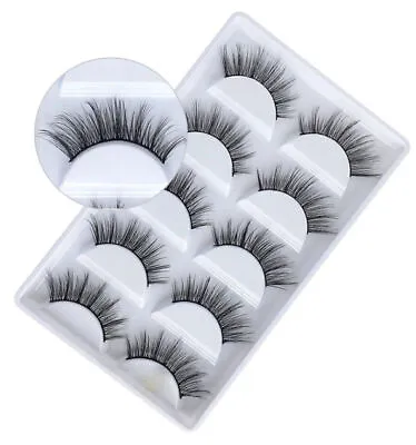 5 Pairs 3D False Eyelashes Long Thick Natural Fake Eye Lashes Set Mink Makeup UK • £3.99