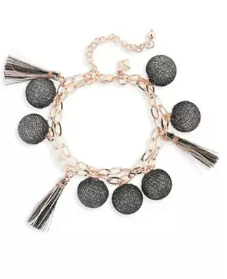 Rebecca Minkoff Double Strand Pompom Bracelet Retail $58 • $18