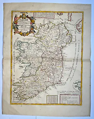 IRELAND C. 1690 J-B NOLIN VERY LARGE ANTIQUE MAP 17TH CENTURY • £474.97