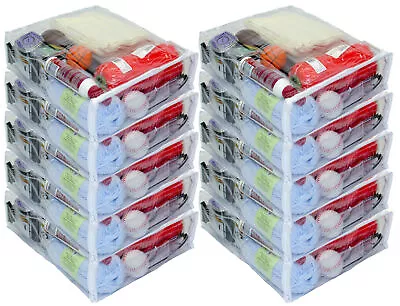 10-Pack Heavy Duty Vinyl Zippered (Clear) Storage Bags 12  X 15  X 4  3.1 Gallon • $25.99