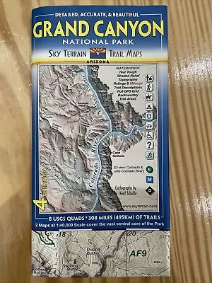 GRAND CANYON National Park TRAIL Map By Sky Terrain & Kent Schulte • $9