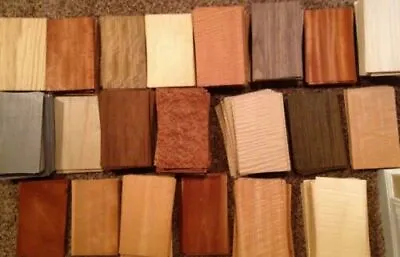 WOOD VENEER 5  X 8  65 Pieces Mix Sheet Domestic Exotic Marquetry Variety Cricut • $21.99