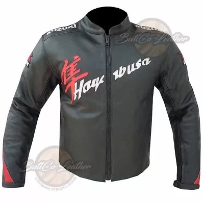 Suzuki 4292 Leather MOTORBIKE Gear. ARMORED Motorcycle COAT. Cowhide Race Jacket • $209.99