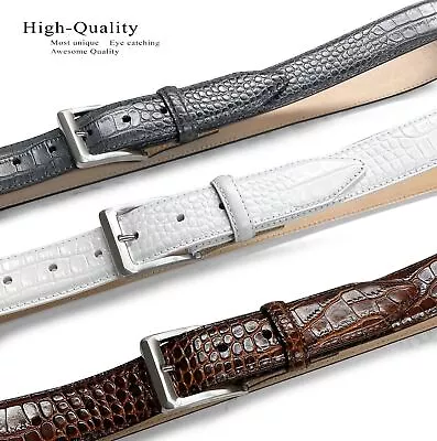 Grove Dress Belt Italian Calfskin Genuine Leather Casual Belt 1-3/8 (35mm) Wide • $34.95