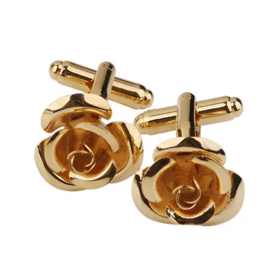 £6.96 • Buy Women Men Copper Rose Cufflinks Cuff Links Jewelry Birthday Favor Gift Gold