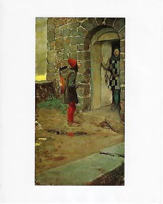 1903 Howard Pyle Brandywine Artists  At The Gate Of The Castle  Peire Vidal • $14