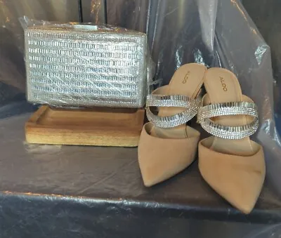 Aldo Shoes 7 Bling Baguette & Bag Set Sandals & Matching Bag Party Shoes PreLuv • $69