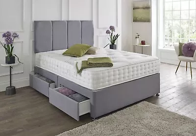 £123.85 • Buy ORTHOPAEDIC DIVAN BED SET AND MATTRESS WITH HEADBOARD 3FT 4FT6 Double 5FT King