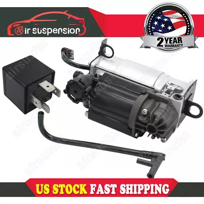 Air Suspension Compressor Pump Airmatic W/Relay Pipe For Mercedes W220 W211 W219 • $134.68