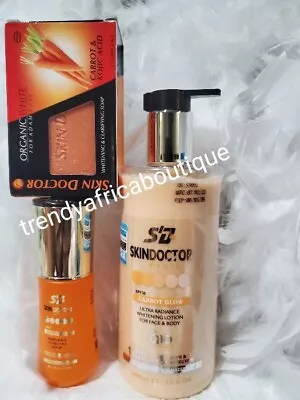 Skin Doctor Paris Carrot Glow  Body Lotion Serum & Soap 400mlx1 • $79.99