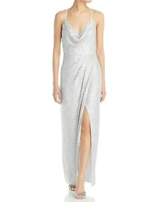 Aidan By Aidan Mattox Cowl Neck Sequin Column Gown 14A 1472 • $46.95