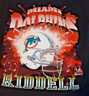 1997 Miami Dolphins Vintage Logo Med. Riddell T-shirt New Prewashed • $25.70