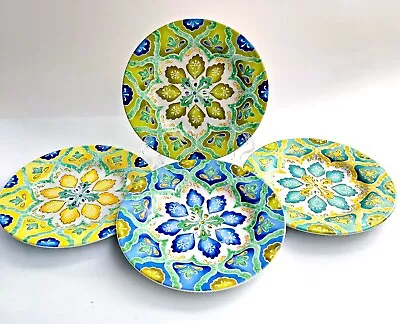 4 Laurie Gates Salad Plates Moroccan Design Boho Melamine 8 3/4  C460 • $14.95