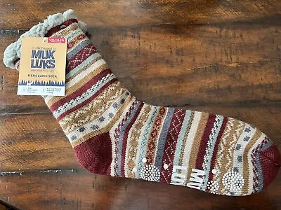 MUK LUKS Thermal Insulated CABIN SOCKS MEN L XL 11-13 Fleece Lined Soft Slippers • $15