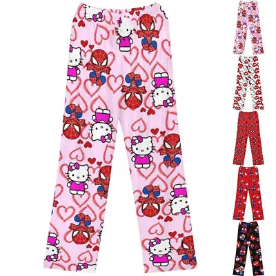 Hello Kitty Spiderman Womens Pajamas Casual Home Pants Warm Trousers Loungewear~ • $20.29