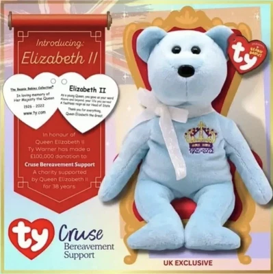 £11.99 • Buy Ty Queen Elizabeth II Beanie Memorial Bear/Collectible ✅ Brand New ✅ Free P&P🚚