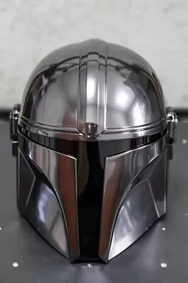 Steel Mandalorian Helmet Medieval Helmet For Halloween Costume Theater Role-Play • $89.99