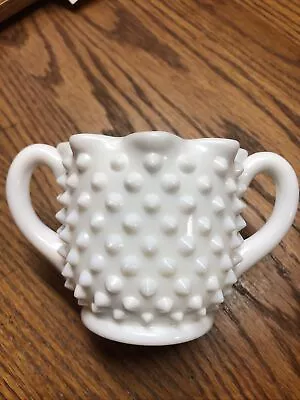 Vintage Unmarked White Milk Glass Hobnail Star Shaped Sugar • $4.52