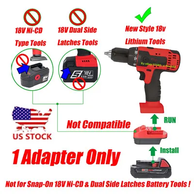 1 Adapter# For Snap-On 18V CTB8185 Li-Ion Battery Tools To Milwaukee M18 Battery • $14.99