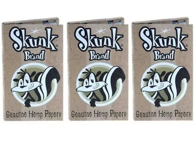 $8.88 • Buy Skunk Brand Single Wide - 3 PACKS Genuine Natural Slow Burn HEMP Rolling Papers
