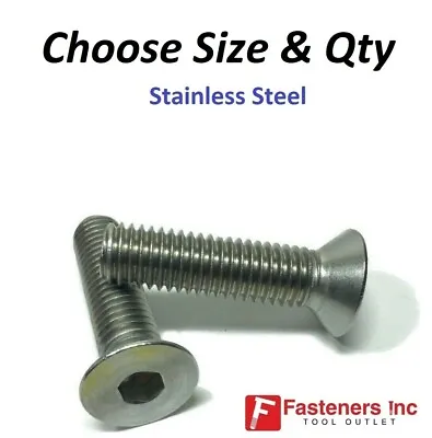 Flat Head Socket Cap Screw 18-8 Stainless Steel 304 (Choose Size & Qty) • $15.78