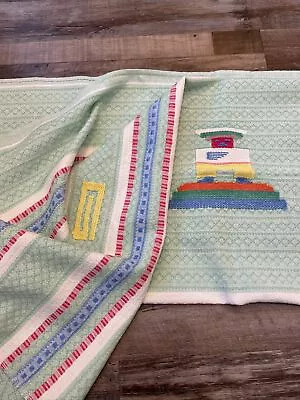 Vtg BRIGHT Colors Aztec Woven Tablecloth Spread.... 48”x46” • $26.18