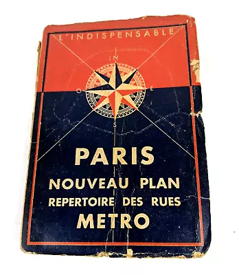 Vintage Indispensable PARIS Nouveau Plan Repertoire Des Rues 20+ Maps Booklet • $39