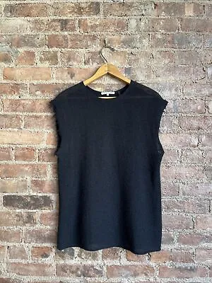 Vintage Helmut Lang Women's Sweater Tee Sz Small Black 100% Cashmere Raw Edges • $113.02