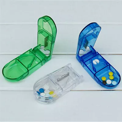 $2.24 • Buy Pill Cutter Splitter Half Storage Compartment Box Medicine Tablet Holder  JcF;;b