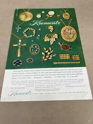 1973 Krementz Fine Women's Fine Jewelry Vintage Full-color Ad With Prices • $8.75