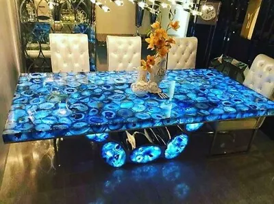 72  X 36  Blue Agate Center Table / Counter Top Handmade Home Decor • $4127.75