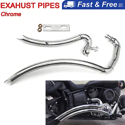 Exhaust Pipes Full System Muffler Chrome Fit For Yamaha V-Star 1100 XVS1100 US • $305