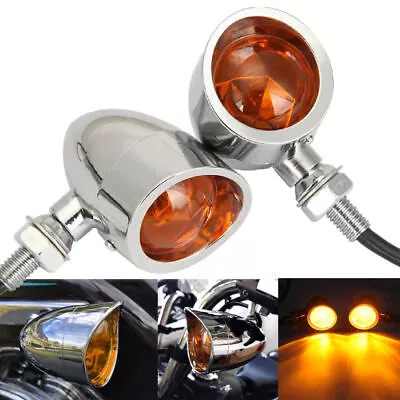 Motorcycle Bullet Turn Signals Blinker 3 Wires Indicator Heavy Duty Lights Amber • $22.99