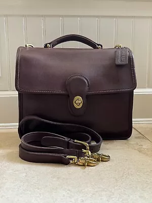 Vintage Coach Willis Mahogany Brown Leather Top Handle Crossbody Bag 9927 • $189