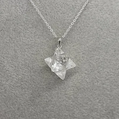 Merkaba Sterling Silver 925 Pendant Clear Quartz Master Healer • £15.98