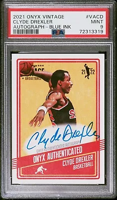 2021 ONYX Vintage BLUE INK #VACD Clyde Drexler /50 PSA 9 POP 3 • $49.99