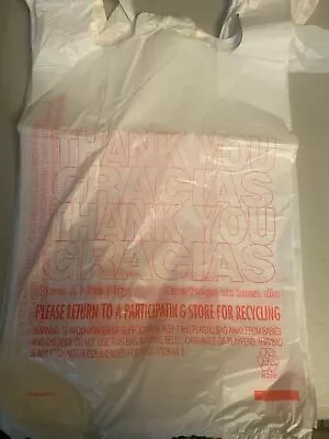 Bags 1/6 Large 21 X 6.5 X 11.5  THANK YOU T-Shirt Plastic Grocery Shopping Bags • $61.90