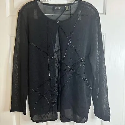 Dana Buchman Beaded Sparkly Cardigan Large Excellent Condition • $29.88