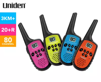 4xPACK Uniden UH35-4 UHF Handheld 80 Channels 2 Way Radio Walkie Talkies +4 Belt • $84.70