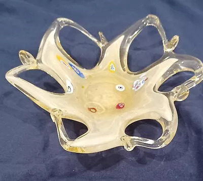 Vintage Italian Murano Lavorazione Millefiori Glass Starfish Bowl Trinket Tray • $10