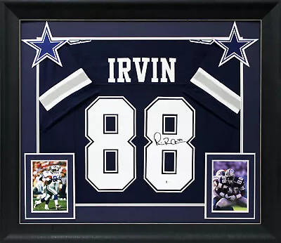 Michael Irvin Authentic Signed Navy Blue Pro Style Framed Jersey BAS Witnessed • $529.99