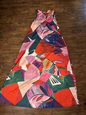 Nicole Miller Abstract Sleeveless Dress Women's Multi Sz:L • $34.99